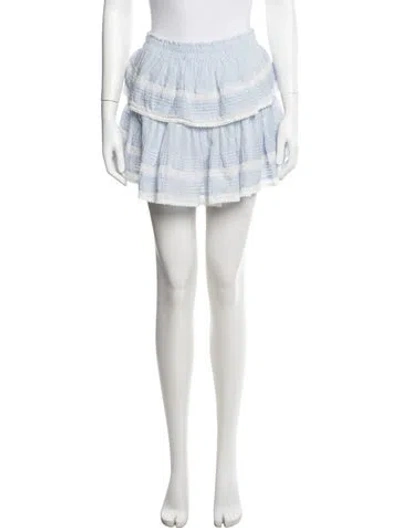 Pre-owned Loveshackfancy Floral Print Mini Skirt W/ Tags In Blue