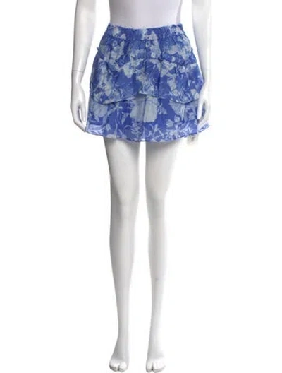 Pre-owned Loveshackfancy Floral Print Mini Skirt W/ Tags In Multi