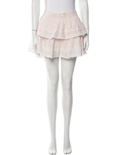 Pre-owned Loveshackfancy Floral Print Mini Skirt W/ Tags In Neutrals
