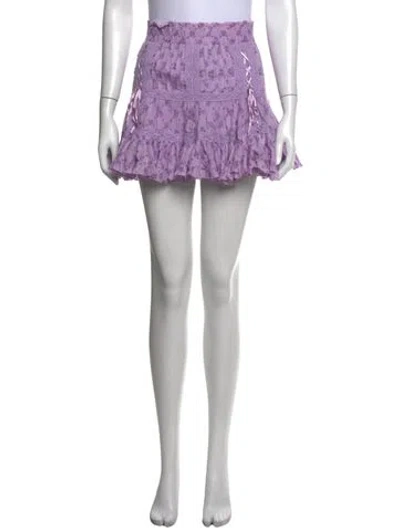 Pre-owned Loveshackfancy Floral Print Mini Skirt W/ Tags In Purple