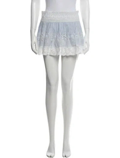 Pre-owned Loveshackfancy Floral Print Mini Skirt W/ Tags In White