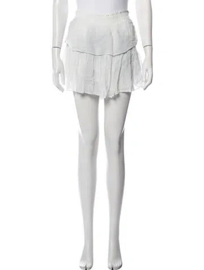 Pre-owned Loveshackfancy Floral Print Mini Skirt W/ Tags In White
