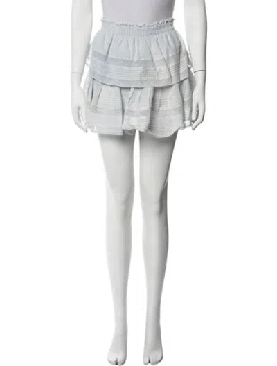Pre-owned Loveshackfancy Floral Print Mini Skirt In White