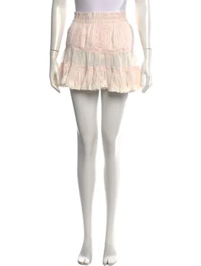 Pre-owned Loveshackfancy Floral Print Mini Skirt In Yellow