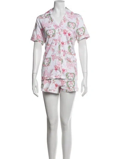 Pre-owned Loveshackfancy Floral Print Pajamas W/ Tags In Pink