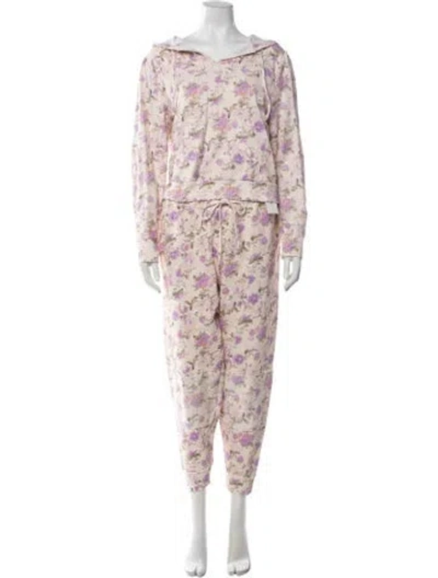 Pre-owned Loveshackfancy Floral Print Pantsuit In Neutral