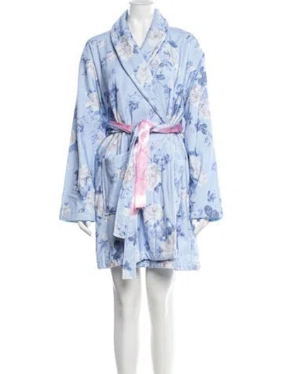 Pre-owned Loveshackfancy Floral Print Robe In Blue