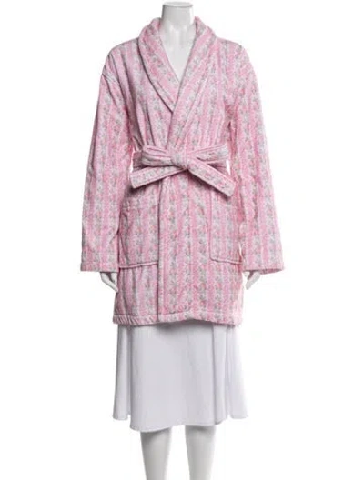 Pre-owned Loveshackfancy Floral Print Robe In Pink