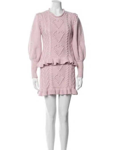 Pre-owned Loveshackfancy Floral Print Ruffle Embellishment Skirt Set In Pink