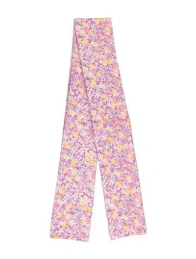 Pre-owned Loveshackfancy Floral Print Scarf In Pink