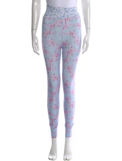 Pre-owned Loveshackfancy Floral Print Skinny Leg Pants In Multi