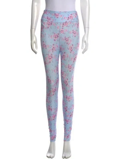 Pre-owned Loveshackfancy Floral Print Skinny Leg Pants In Multi