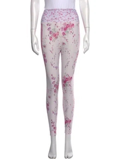Pre-owned Loveshackfancy Floral Print Skinny Leg Pants In Multi