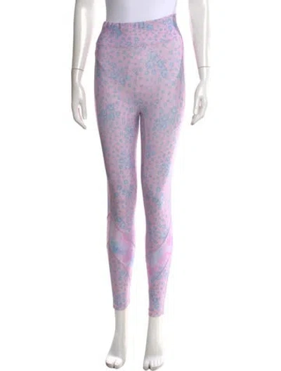 Pre-owned Loveshackfancy Floral Print Skinny Leg Pants In Pink