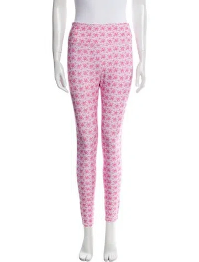 Pre-owned Loveshackfancy Floral Print Skinny Leg Pants W/ Tags In Pink