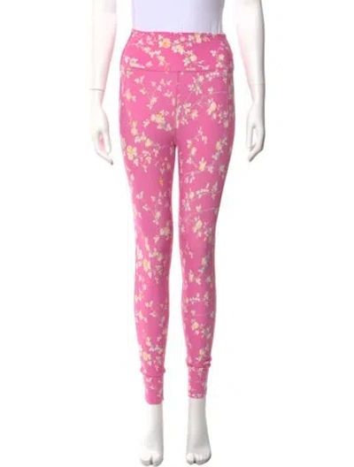 Pre-owned Loveshackfancy Floral Print Skinny Leg Pants W/ Tags In Pink