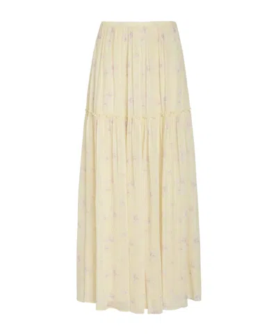 Loveshackfancy Floral Print Skirt In Pink