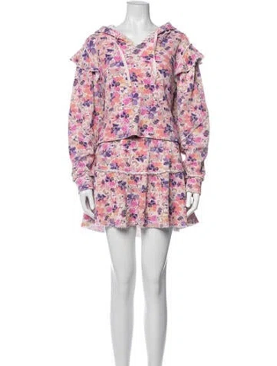 Pre-owned Loveshackfancy Floral Print Skirt Set In Purple