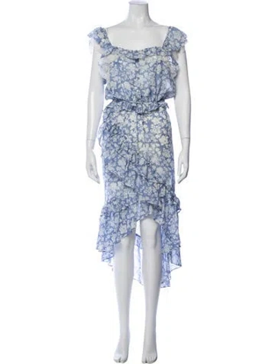 Pre-owned Loveshackfancy Floral Print Skirt Set W/ Tags In Blue