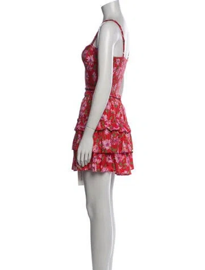 Pre-owned Loveshackfancy Floral Print Skirt Set W/ Tags In Pink