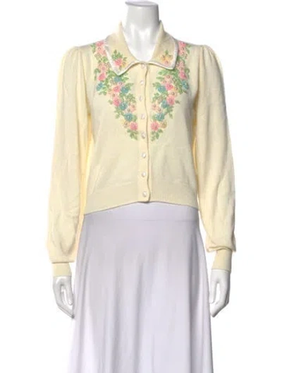 Pre-owned Loveshackfancy Floral Print Sweater In Neutrals