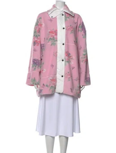 Pre-owned Loveshackfancy Floral Print Sweater In Pink
