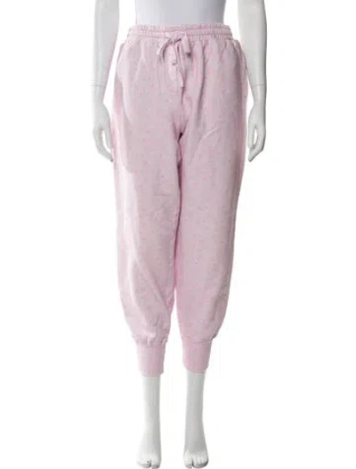 Pre-owned Loveshackfancy Floral Print Sweatpants In Pink