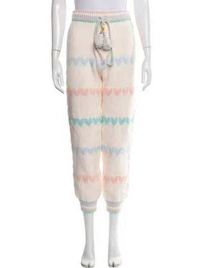 Pre-owned Loveshackfancy Floral Print Tassel Accents Sweatpants In Multi
