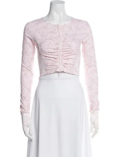 Pre-owned Loveshackfancy Floral Print Top In Pink