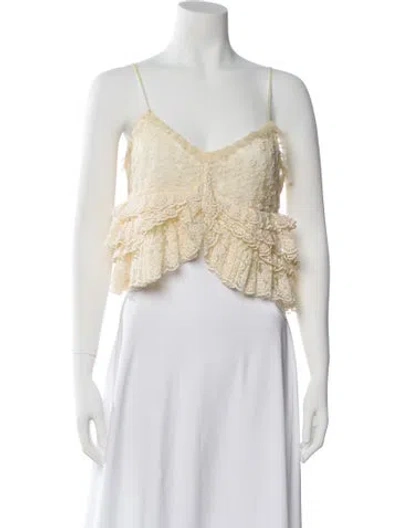 Pre-owned Loveshackfancy Floral Print V-neck Blouse In Multi