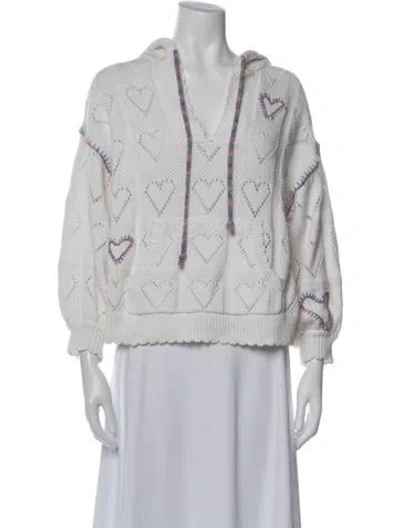 Pre-owned Loveshackfancy Floral Print V-neck Sweater In Neutral