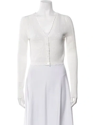 Pre-owned Loveshackfancy Floral Print V-neck Sweater In Neutrals