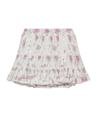 Loveshackfancy Rose-print Mini Skirt