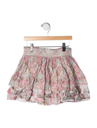Pre-owned Loveshackfancy Kids' Floral Skirt In Neutrals