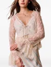 Loveshackfancy Floral-pattern Blouse In Neutral