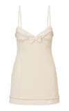 Loveshackfancy Florencio Embellished Tweed Mini Dress In White