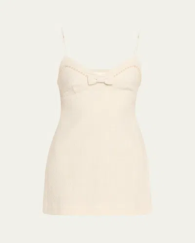 Loveshackfancy Florencio Tweed Mini Dress In Neutral