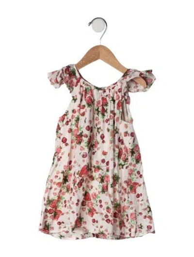 Pre-owned Loveshackfancy Babies' Flower Print Dress In Pink
