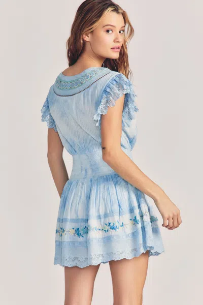 Loveshackfancy Fontana Dress Seafoam Pearl In Blue