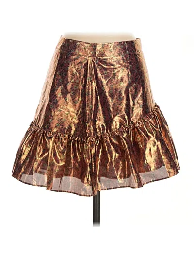 Pre-owned Loveshackfancy Formal Skirt In Gold