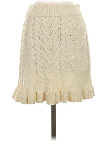 Pre-owned Loveshackfancy Formal Skirt In Ivory