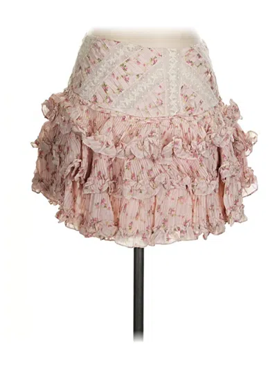 Pre-owned Loveshackfancy Formal Skirt In Pink