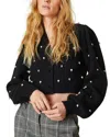 Loveshackfancy Frances Wool & Cashmere-blend Crop Cardigan In Black