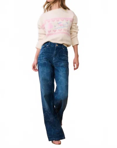 Loveshackfancy Francie Wool Jacquard Pullover Sweater In Apres Ivory In Multi
