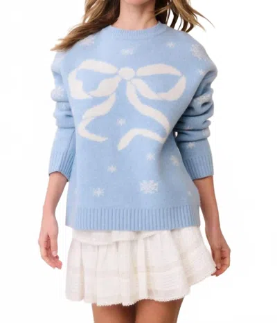 Loveshackfancy Francie Wool Jacquard Pullover Sweater In Snowflake Blue