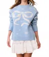 Loveshackfancy Francie Wool Jacquard Pullover Sweater In Snowflake Blue In Blue