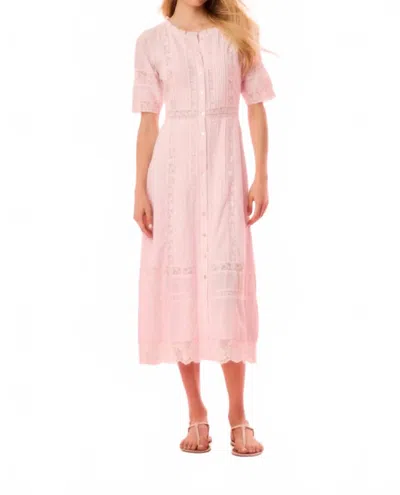 Loveshackfancy Francilla Cotton Midi Dress In Ballerina Pink In Multi