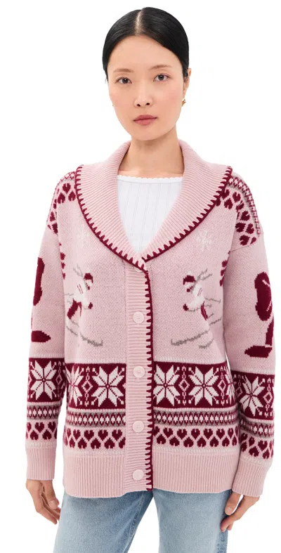 Loveshackfancy Frelle Wool Cardigan Alpine Blush