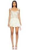 Loveshackfancy Frista Cotton Mini Dress In Sherbert Sunrise In Lemon