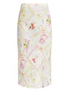 Loveshackfancy Castle Silk-blend Fruit Print Midi Skirt